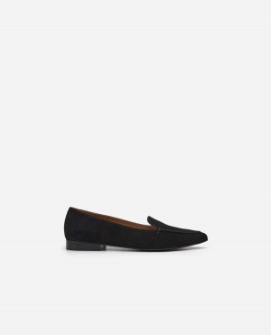 Mocasines Flattered Alex Gamuza Zapatos Negras | ESDYB95217