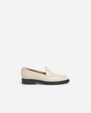 Mocasines Flattered Sanna Cuero Zapatos Blancas | ESICD66919