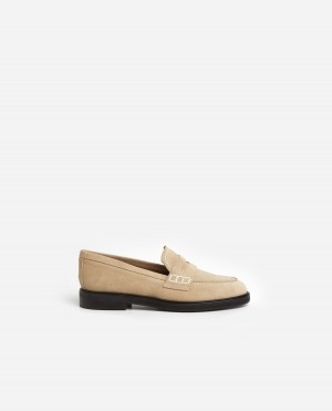 Mocasines Flattered Sara Gamuza Zapatos Beige | TESPQ37535