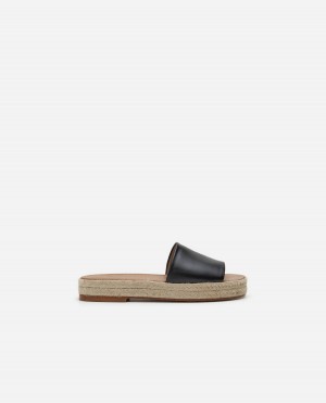 Sandalias Flattered Ellen Cuero Zapatos Negras | AESDF74600