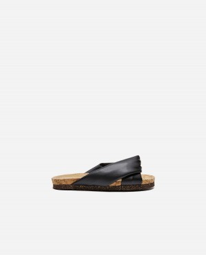 Sandalias Flattered Lou Vegan Material Zapatos Negras | MESFT46606