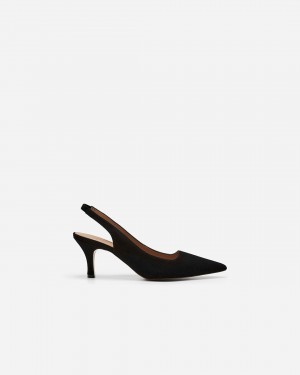 Tacones Flattered Franchesca Gamuza Zapatos Negras | BESSO62442