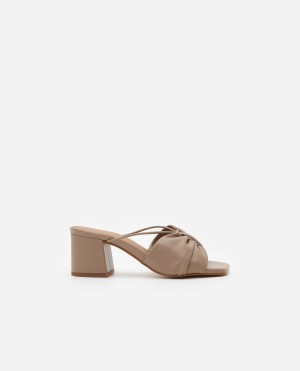 Tacones Flattered Olivia Cuero Zapatos Beige | AESDF45526