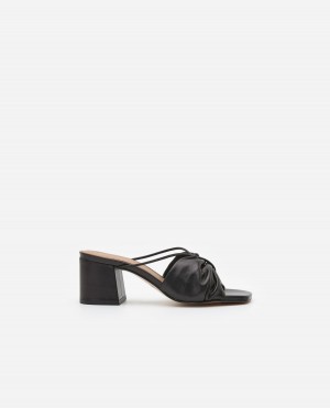 Tacones Flattered Olivia Cuero Zapatos Negras | ESXBR70123