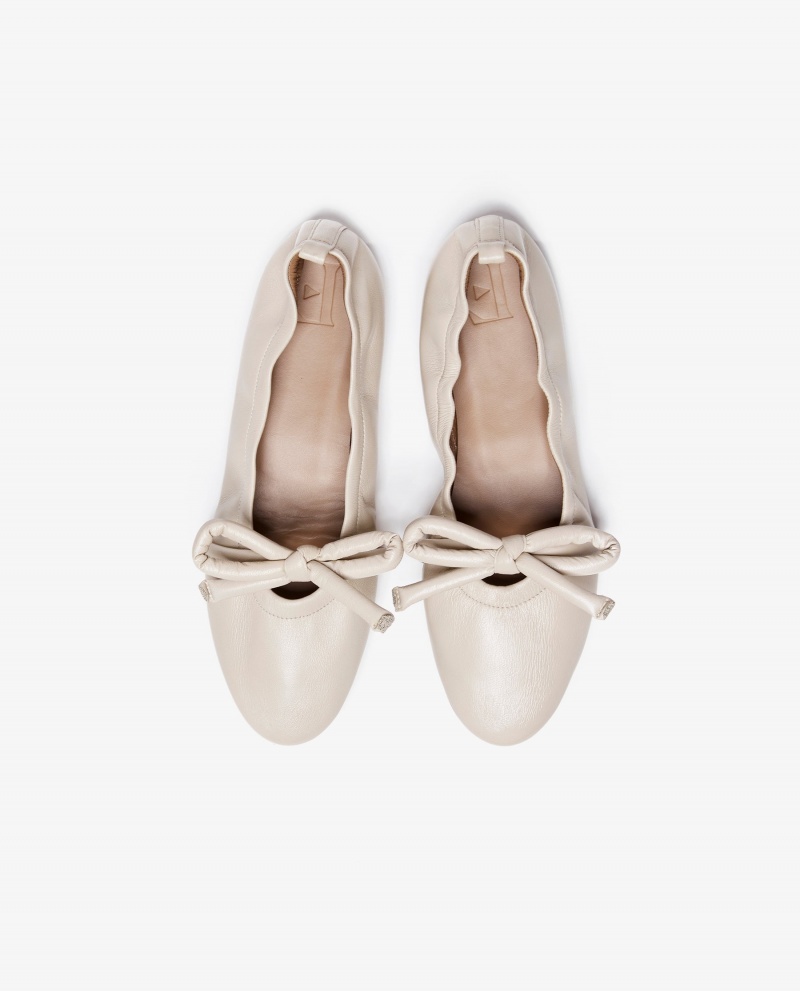 Bailarinas Flattered Polly Cuero Zapatos Blancas | SESNY79680