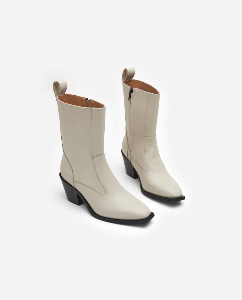 Botas Flattered Cher Cuero Zapatos Blancas | PESER97469