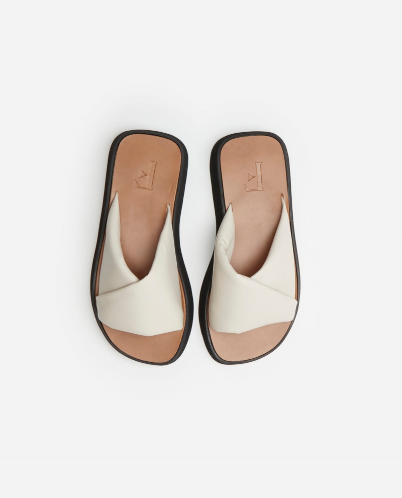 Sandalias Flattered Bea Cuero Zapatos Blancas | DESKV75202