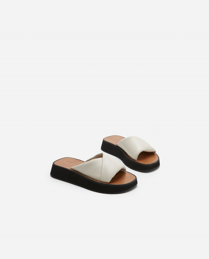 Sandalias Flattered Bea Cuero Zapatos Blancas | DESKV75202