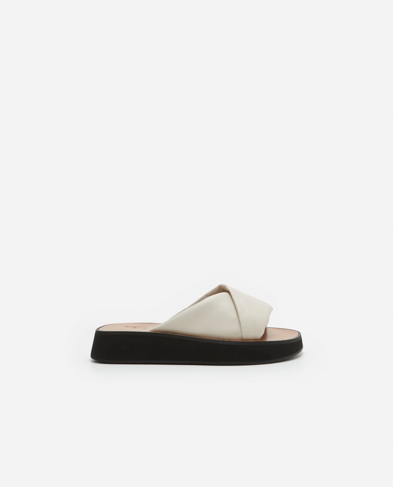 Sandalias Flattered Bea Cuero Zapatos Blancas | DESKV75202