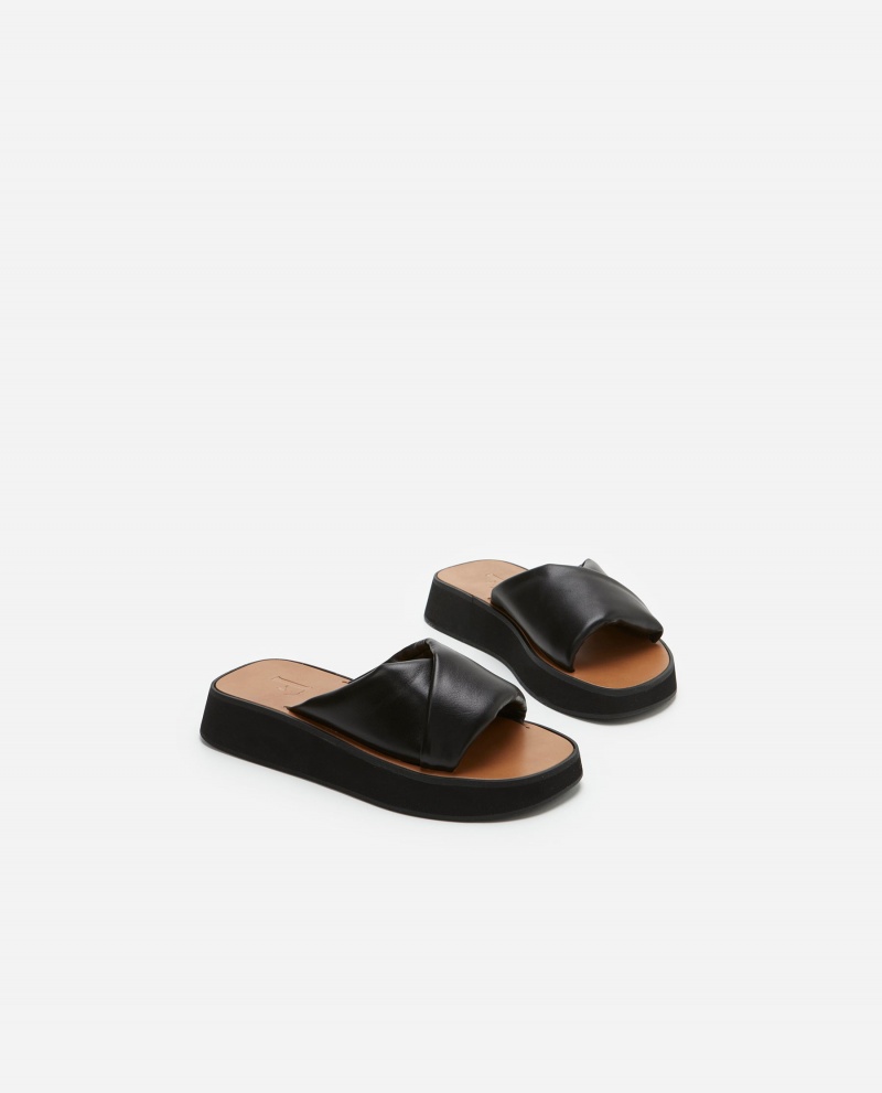 Sandalias Flattered Bea Cuero Zapatos Negras | ZESNQ54372