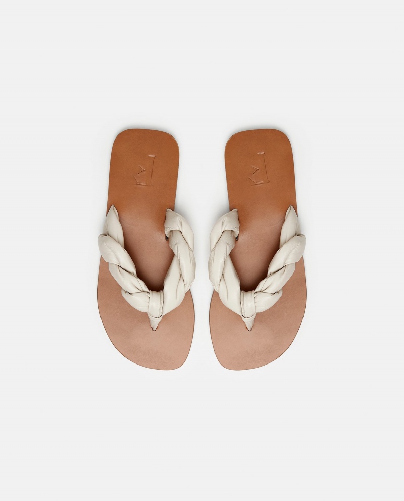 Sandalias Flattered Blanche Cuero Zapatos Blancas | XESGW75528