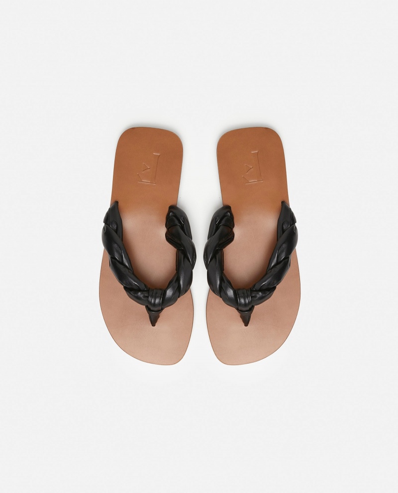 Sandalias Flattered Blanche Cuero Zapatos Negras | ZESMJ98306