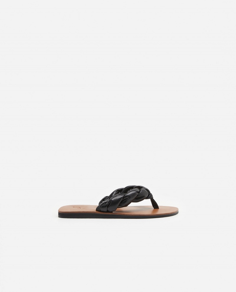 Sandalias Flattered Blanche Cuero Zapatos Negras | ZESMJ98306