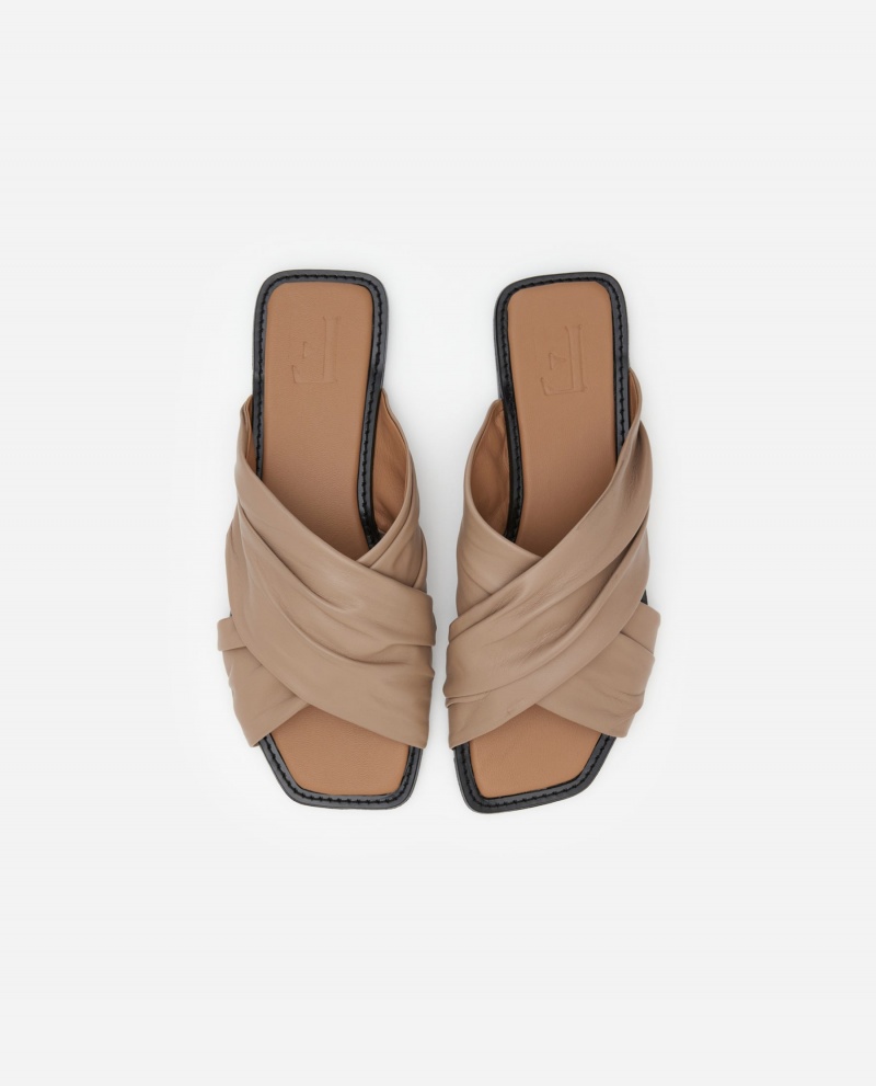 Sandalias Flattered Gabriella Cuero Zapatos Beige | MESFT99800