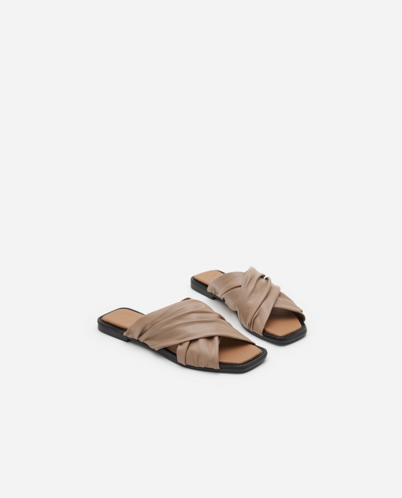 Sandalias Flattered Gabriella Cuero Zapatos Beige | MESFT99800