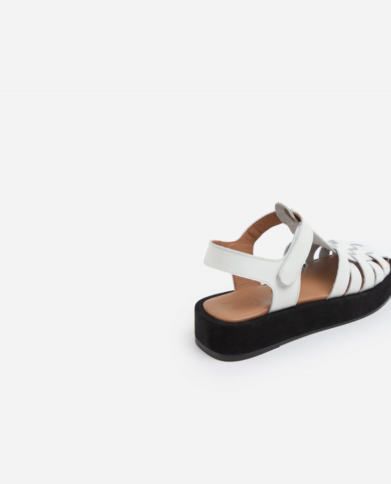 Sandalias Flattered Gigi Cuero Zapatos Blancas | ESJZR74557