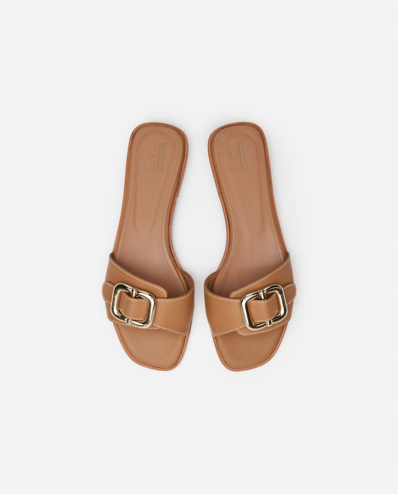 Sandalias Flattered Mimi Cuero Zapatos Marrones | SESNY85997