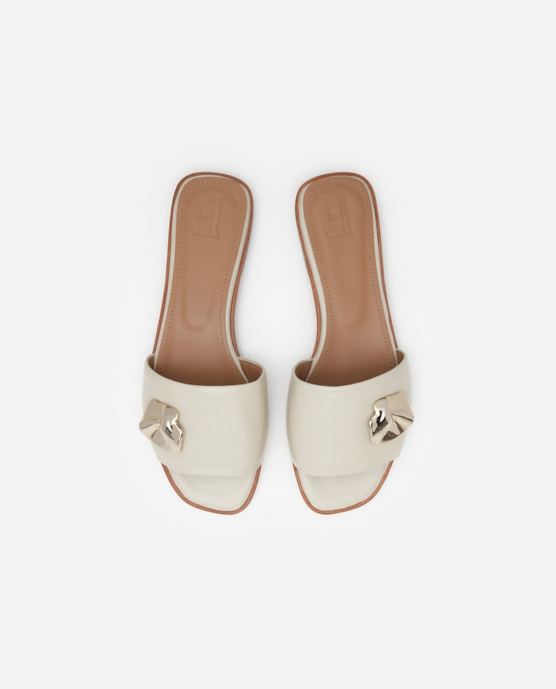 Sandalias Flattered Mira Cuero Zapatos Blancas | ESEAH93243