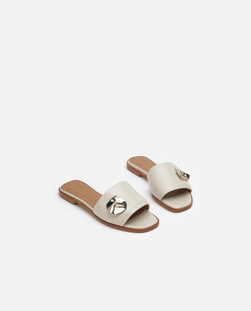 Sandalias Flattered Mira Cuero Zapatos Blancas | ESEAH93243