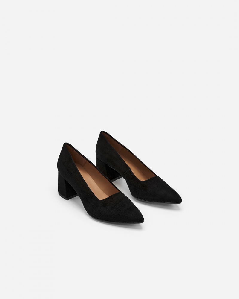 Tacones Flattered Alison Gamuza Zapatos Negras | SESNY97165